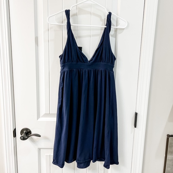 J. Crew Navy Strappy Tank Top Sun Dress Size Medium - Picture 2 of 7